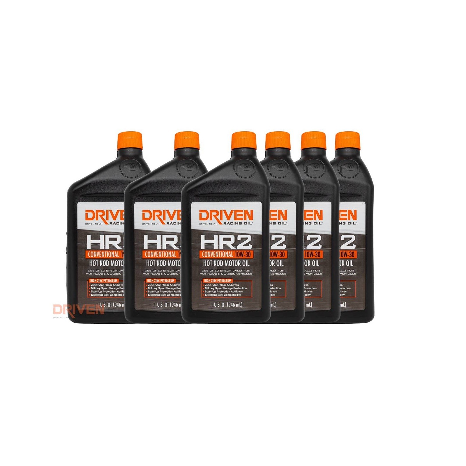 Driven Racing Oil HR2 10W-30 Conventional Hot Rod Motor Oil 1 Quart Pack of 6