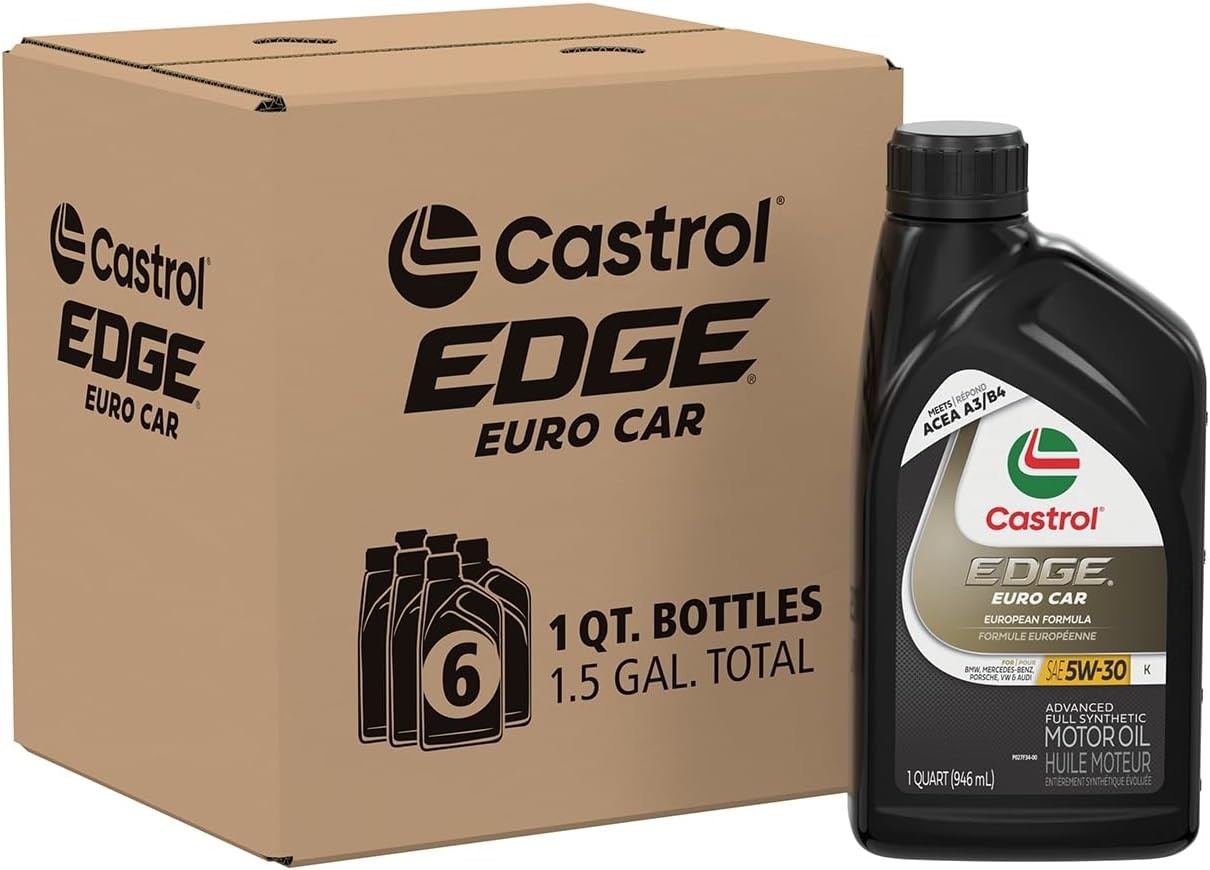 EDGE Euro 5W-30 K Advanced Full Syn Motor Oil, 1 Quart, Pack of 6