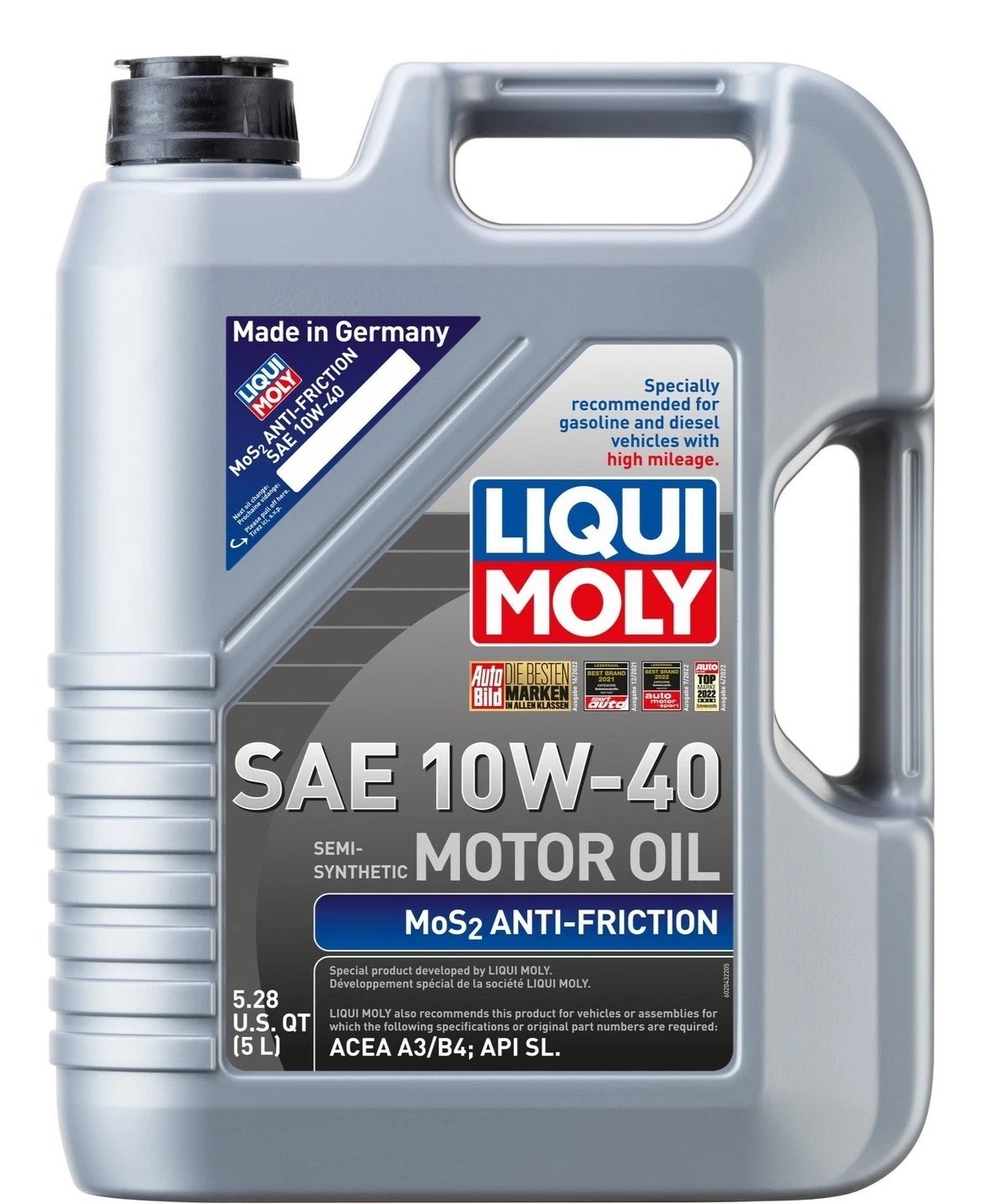 LIQUI MOLY 2043 MoS2 Antifriction Motor oil 10W-40; 5 Liter 2 PACK