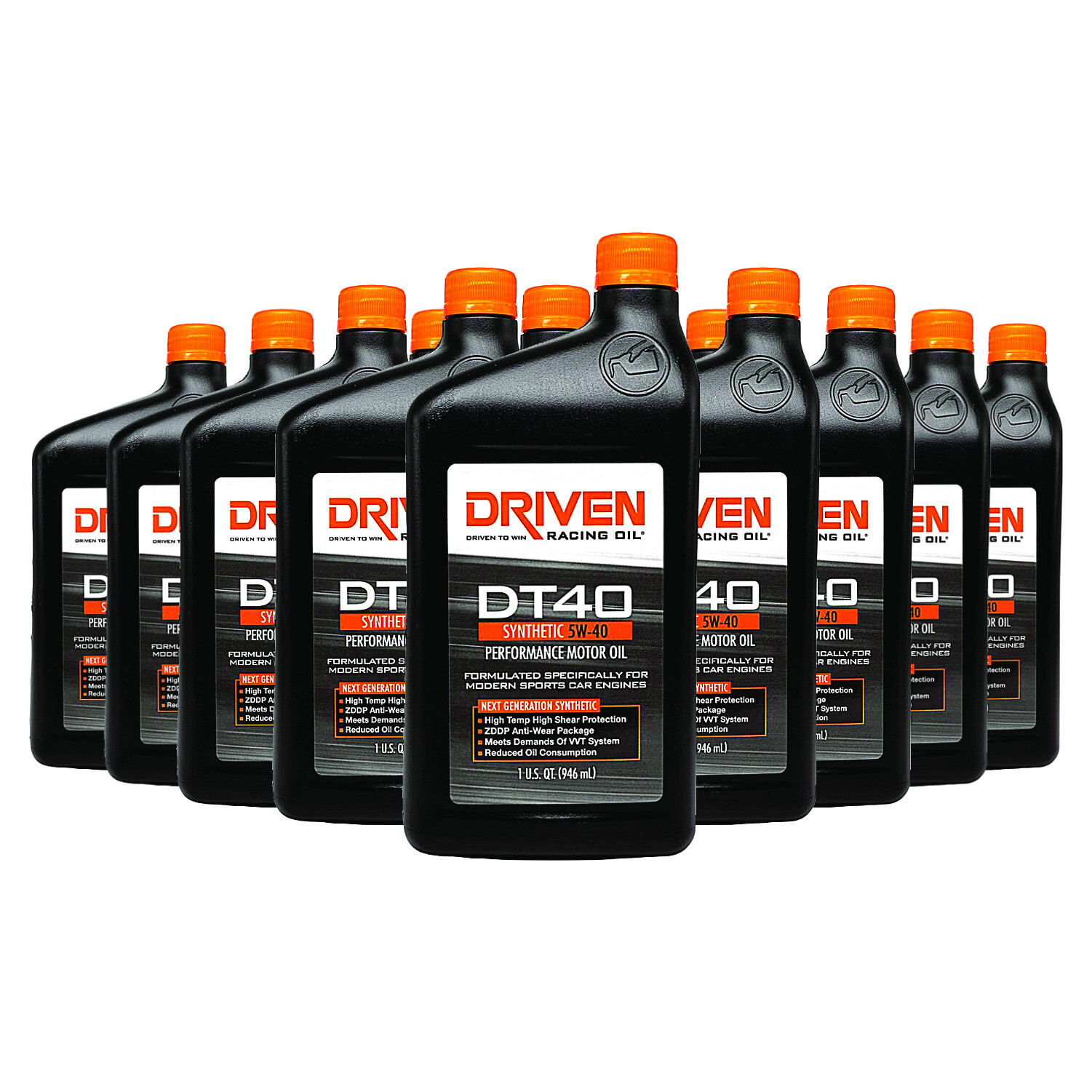 Driven Motor Oil – DT40 Racing Oil – High Zinc – 5W40 – Synthetic 12 qt – 02406