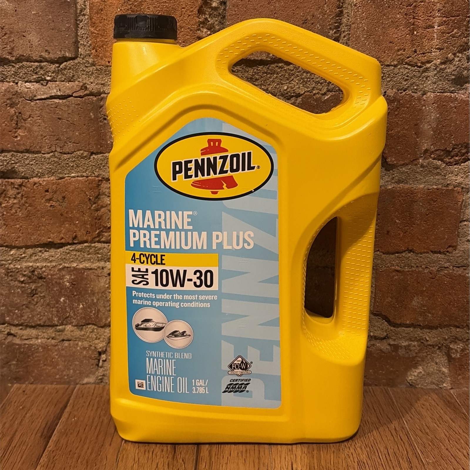 Pennzoil 10W-30 Marine Premium Plus Outboard 4-Cycle Engine Oil 1 Gallon