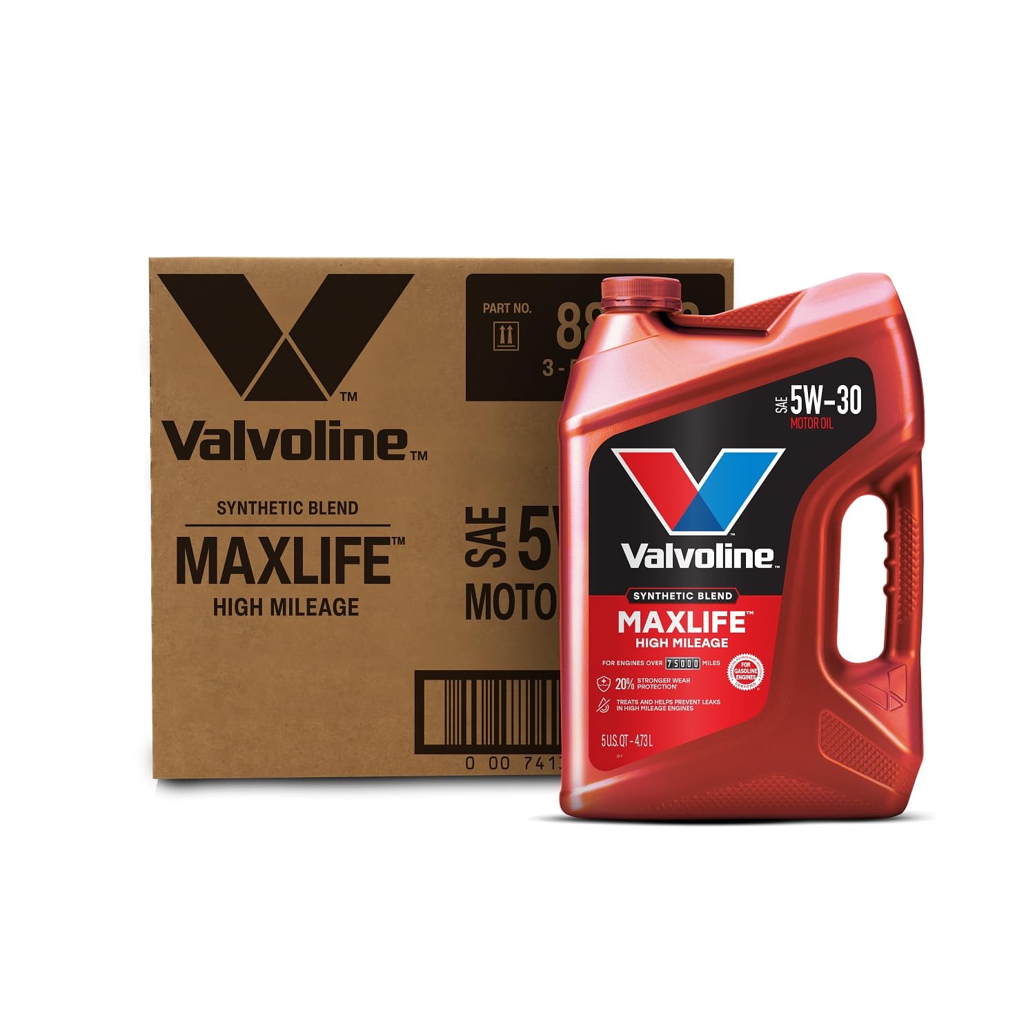 Valvoline High Mileage with MaxLife Technology SAE 5W-30 5 qt (Pack of 3)