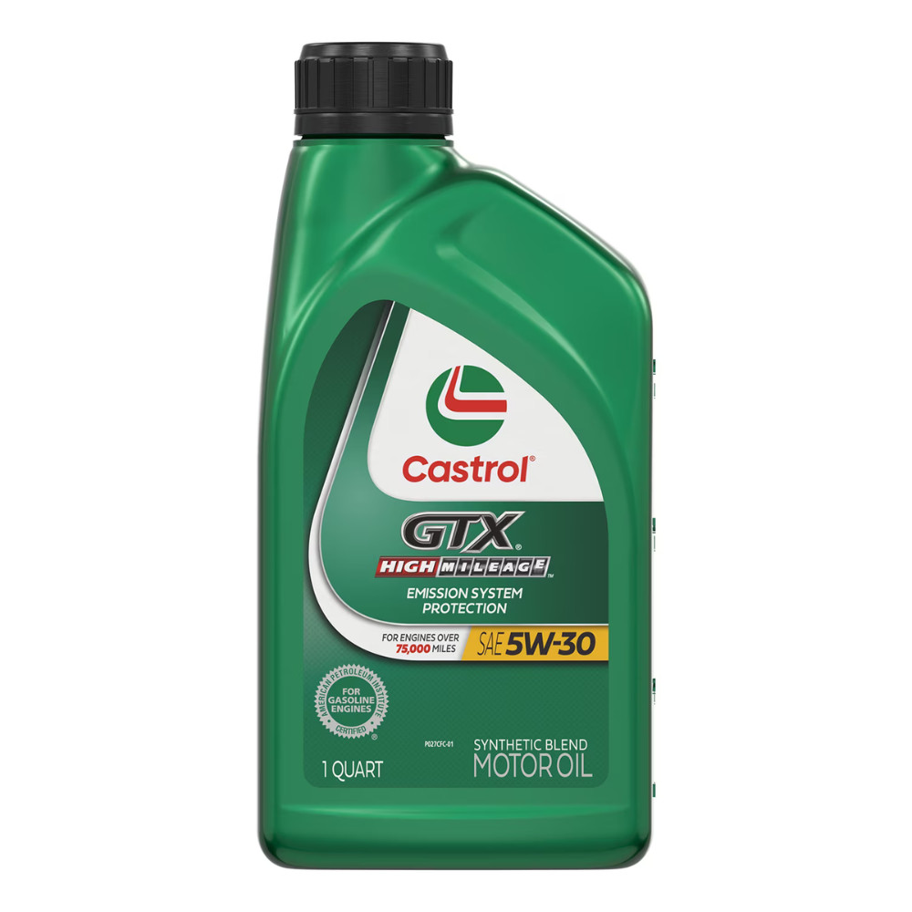 Castrol GTX High Mileage 5W-30 Synthetic Blend Motor Oil, 1 Quart (Pack of 5)