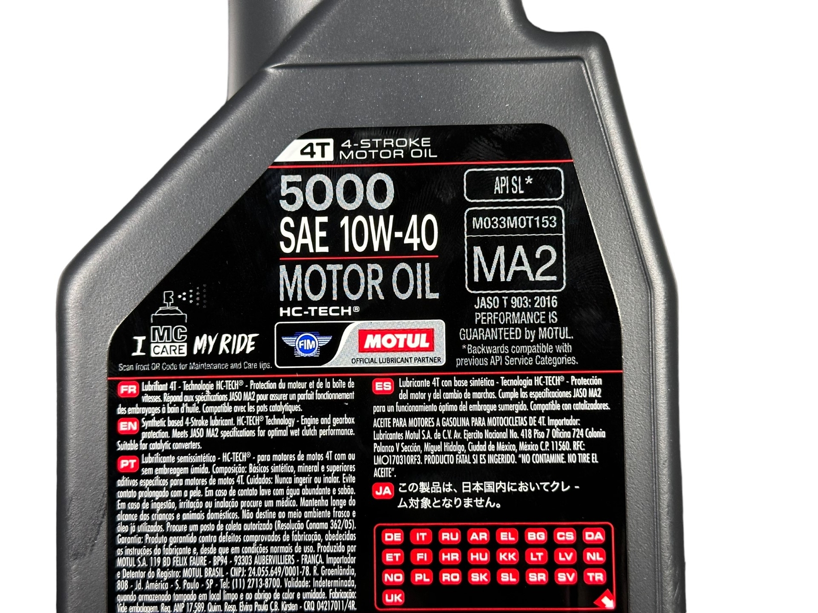 1 Liter Engine Oil 10w40 ORIGINAL MOTUL 5000 Motorcycle Scooter 4-Stroke 10-40 10 40