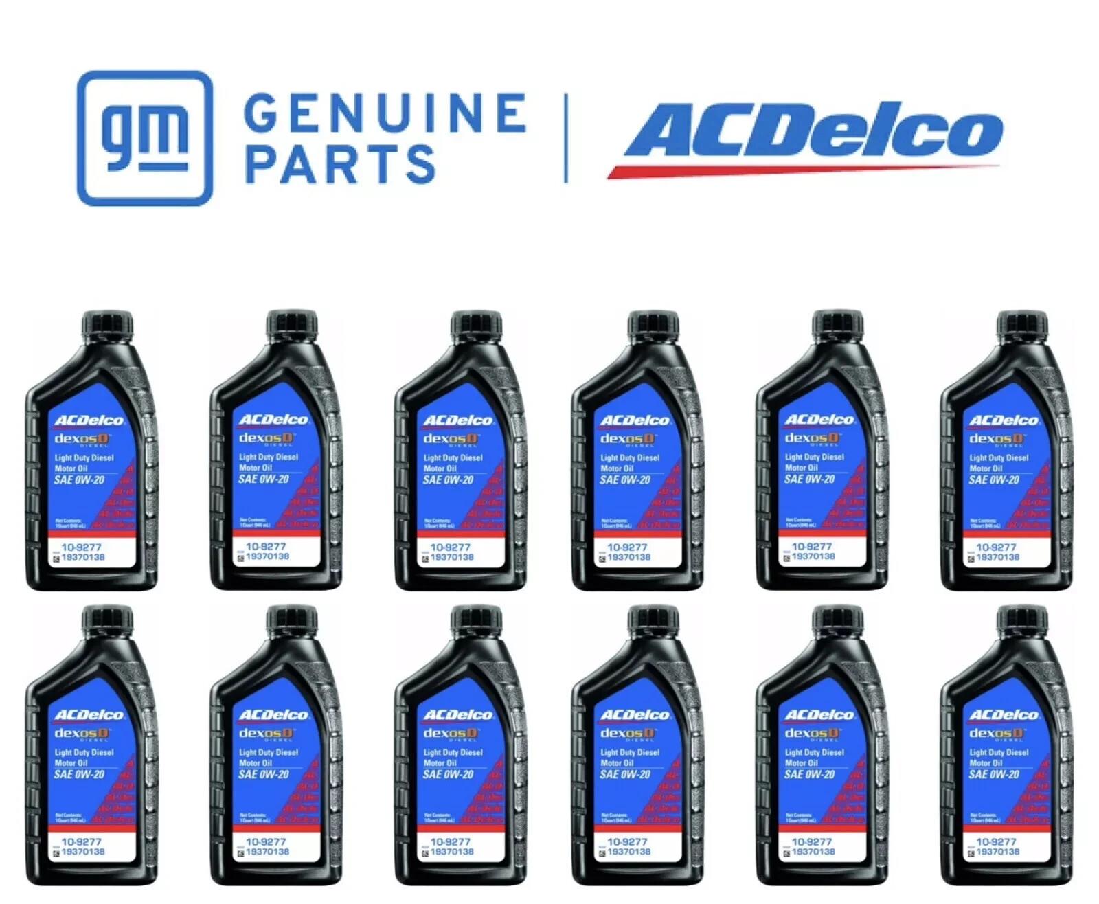 12x AC DELCO 3.0L LM2 DURAMAX DIESEL 0W-20 DEXOS D APPROVED OIL 19370138 10-9277