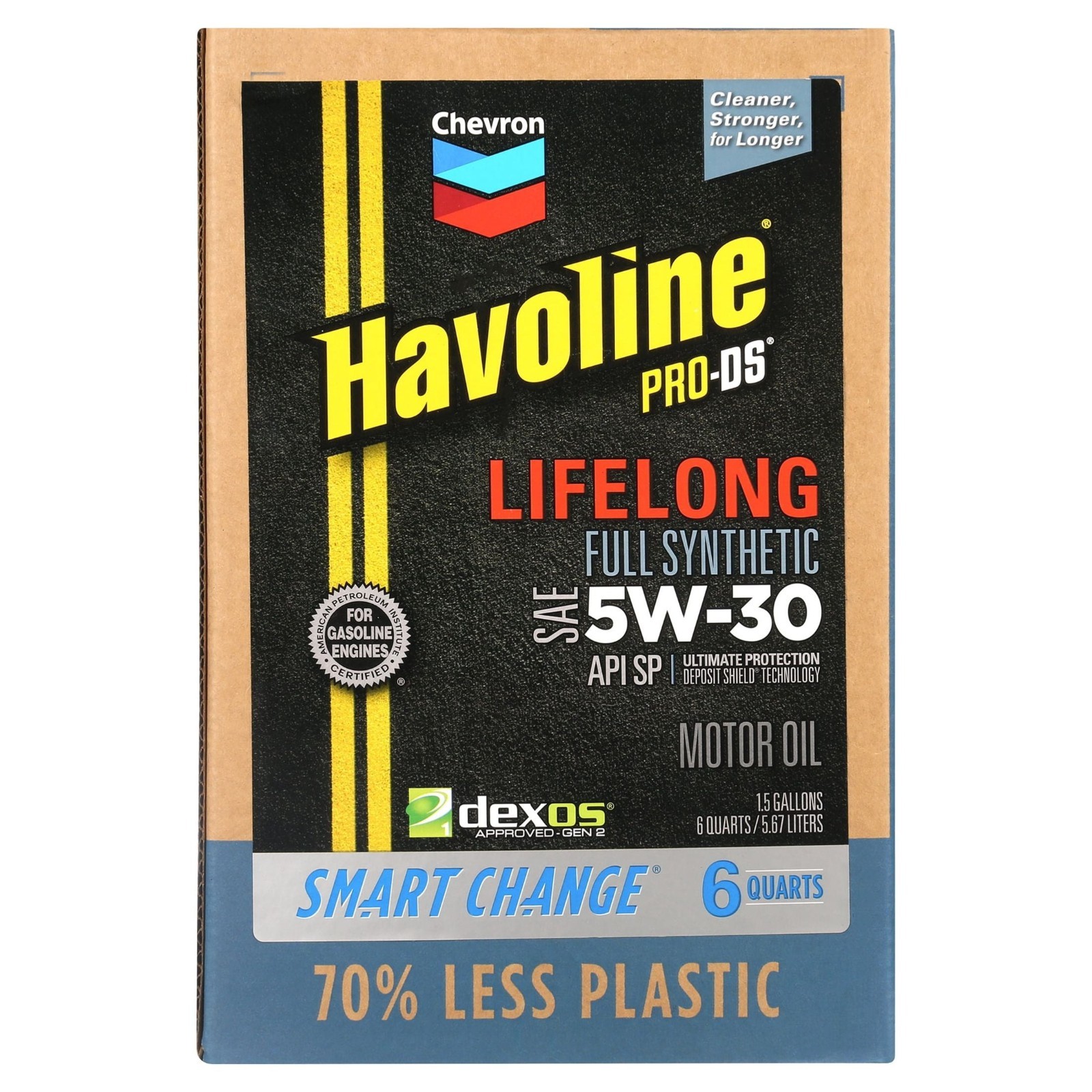 2 Pack Chevron Havoline Lifelong 5W-30 Full Synthetic Motor Oil, 6 Quarts NEW