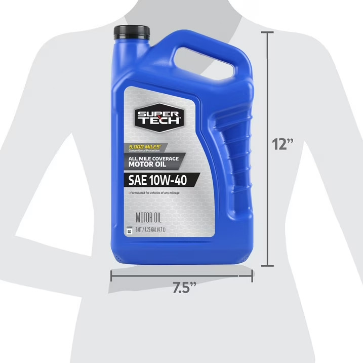 Super Tech All Mileage Synthetic Blend Motor Oil SAE 10W-40, 5 Quarts