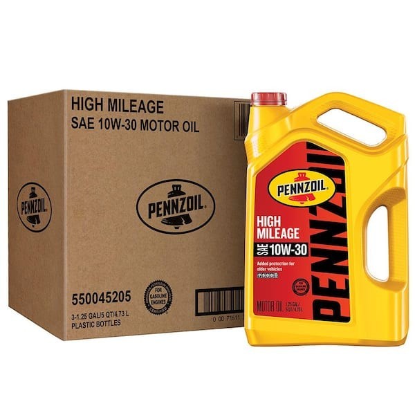 Pennzoil High Mileage Motor Oil 10W-30 Synthetic Blend 5 Qt Engine Protection