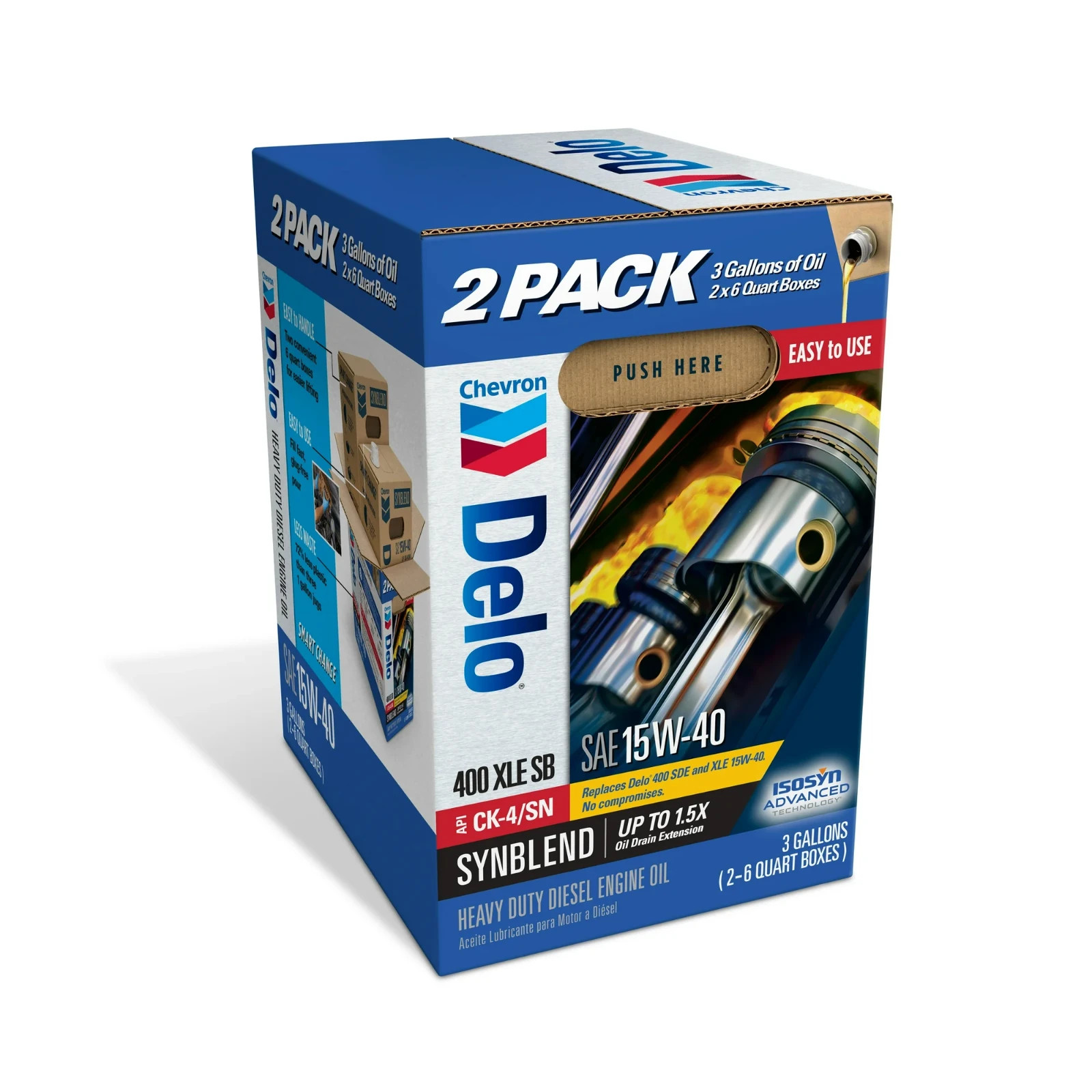 DELO XLE SB Synthetic Blend Diesel Motor Oil SAE 15W-40 3 Gallon Smart Change