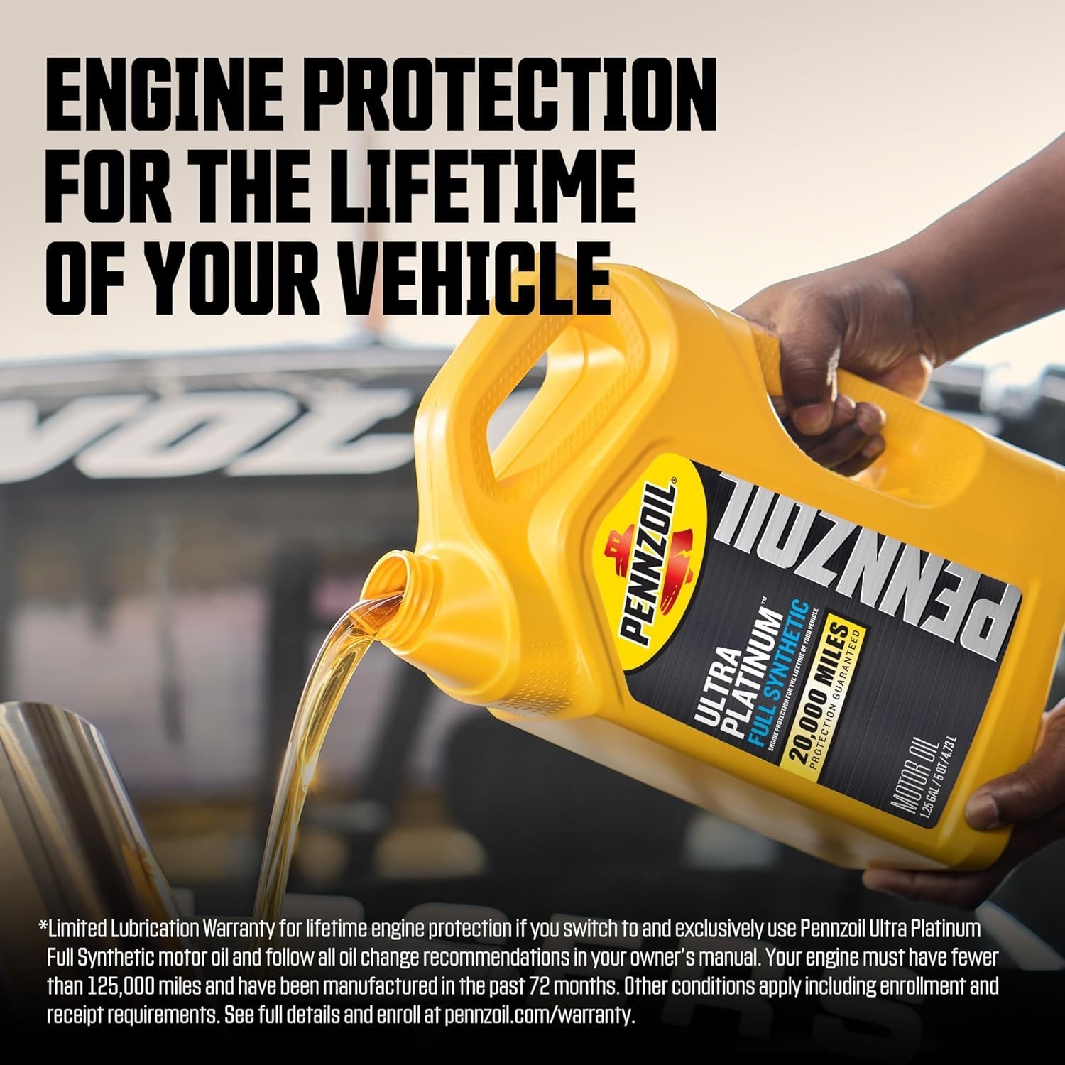 Pennzoil Ultra Platinum Full Synthetic 0W-40 Motor Oil, 1 Quart (6 Pack)