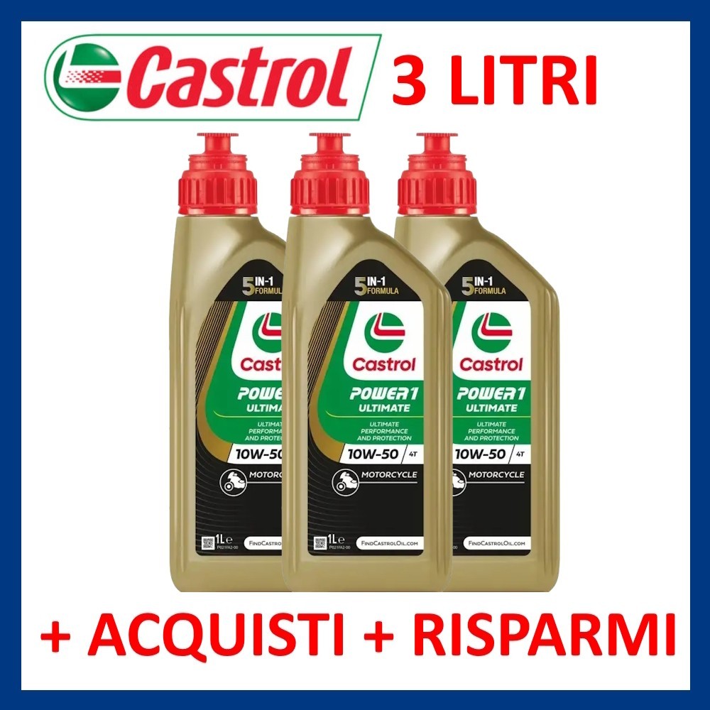 Castrol Power 1 Ultimate SAE 10W50 3 Litre Motorcycle Scooter Quad 4 Stroke Engine Oil