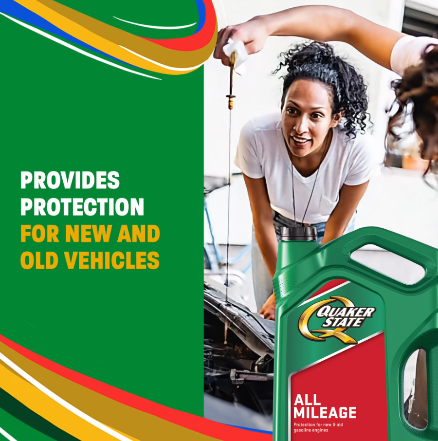 Quaker State All Mileage 10W-30 Motor Oil, 5 Quart