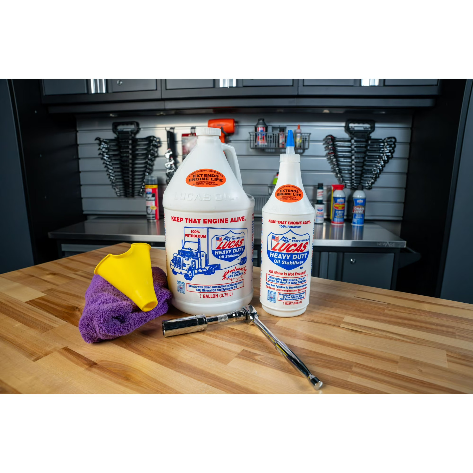 Lucas Oil 10002 Heavy Duty Oil Stabilizer One Gallon Automotive Additive