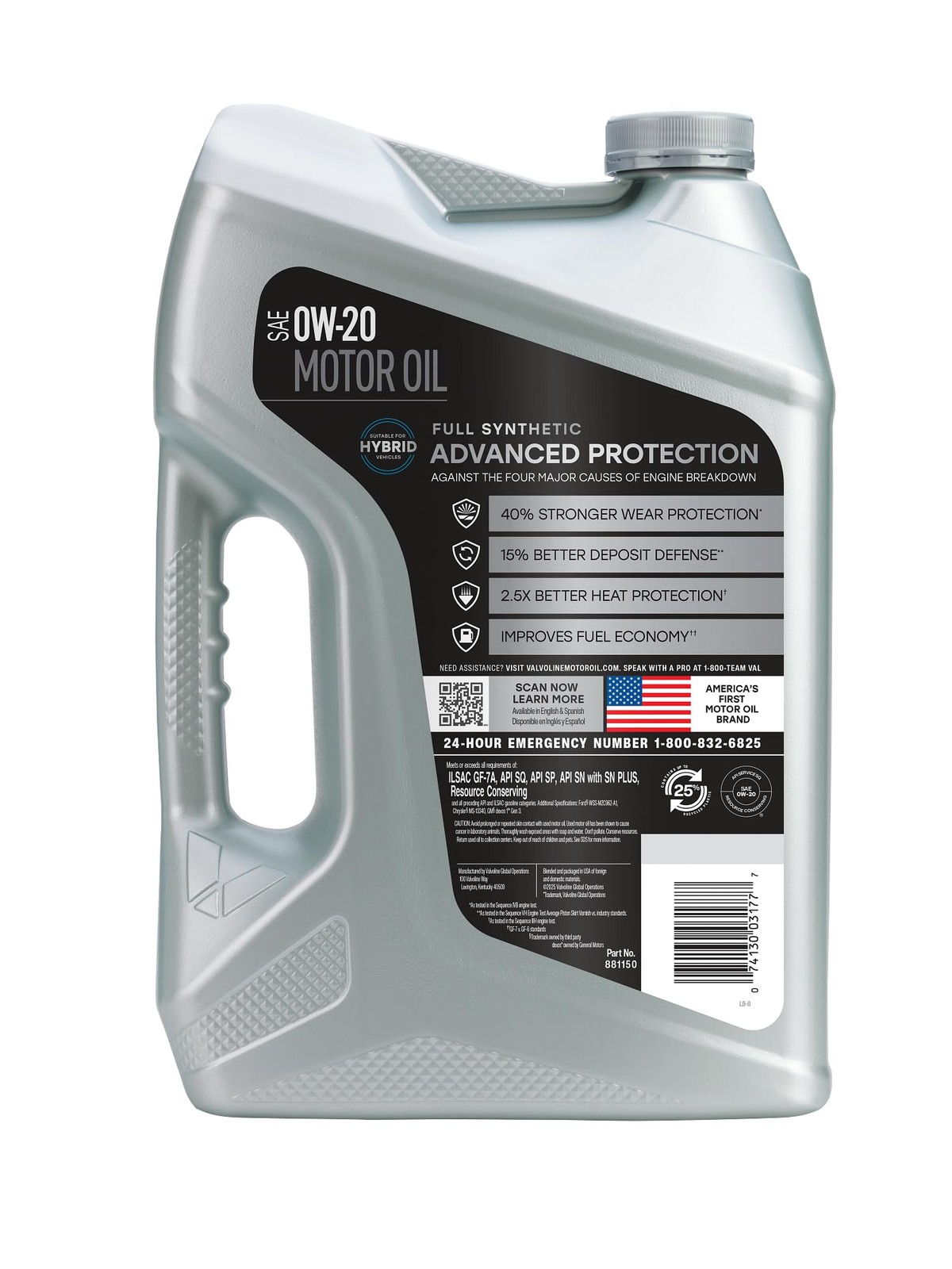 Valvoline Advanced Full Synthetic SAE 0W20 Motor Oil 5 QT