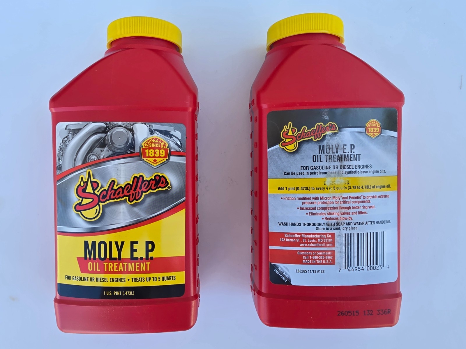 Schaeffer’s 132 MOLY EP OIL TREATMENT – 2 Pints – High Performance – MADE IN USA
