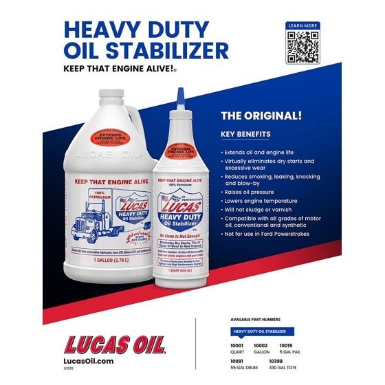 Lucas Oil 10002 Heavy Duty Oil Stabilizer One Gallon Automotive Additiv