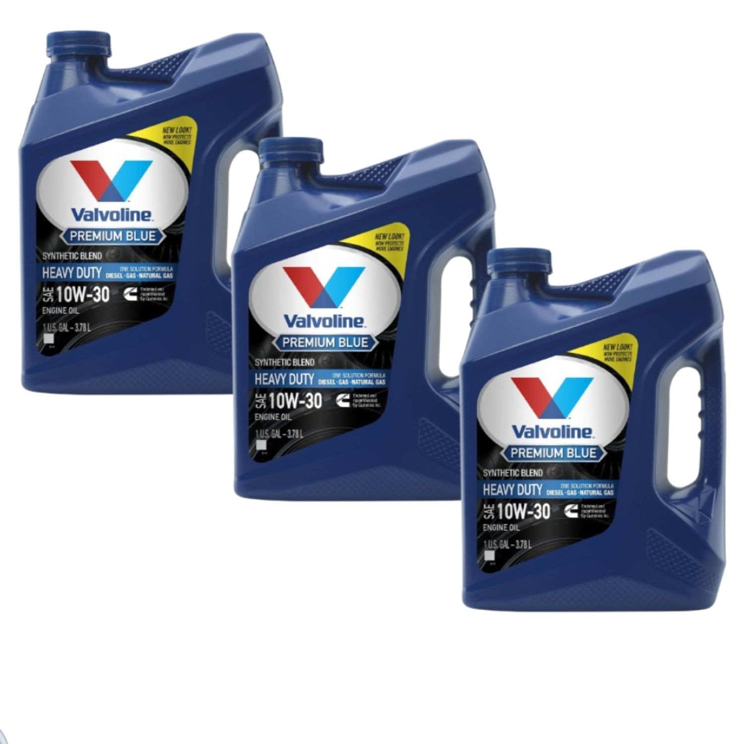 3 PACK- VALVOLINE Premium Blue One Solution GEN2 Synthetic Blend SAE 10W-30