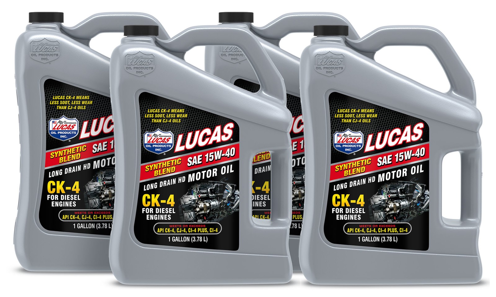 Lucas Oil 10287 Magnum CK4 Diesel Oil 15W40 1 Gal Jug Set of 4