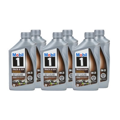 Mobil 1 124592, Truck and SUV 0W20 Synthetic Motor Oil 1 qt Set of 6