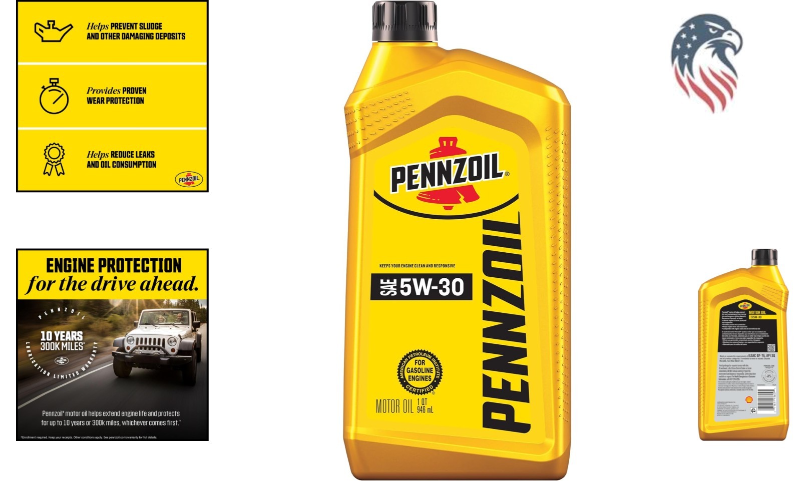 1 Quart 5W-30 Motor Oil – Engine Cleaning & Wear Protection for All Vehicles