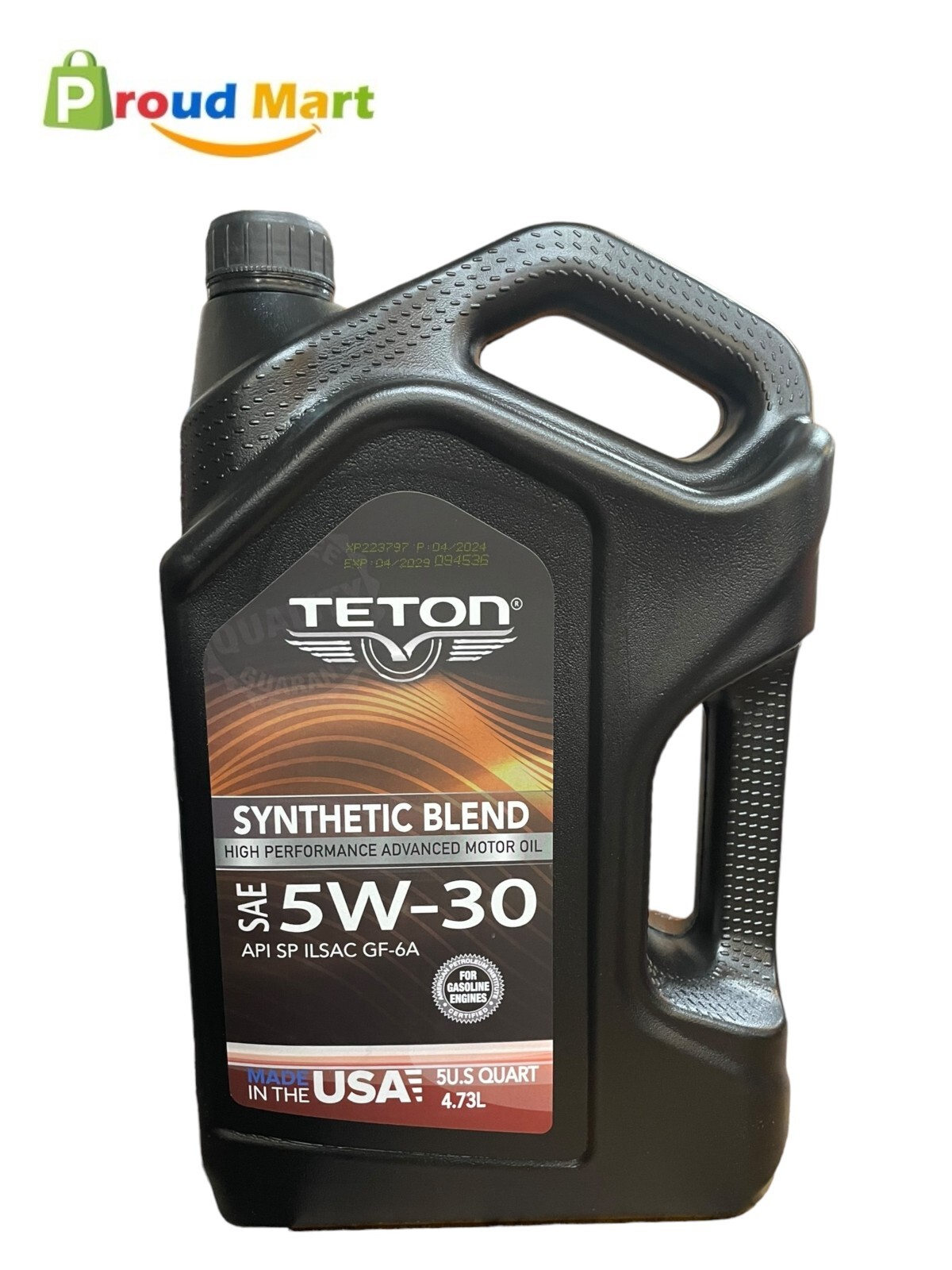 Lot of 2 Teton 5W-30 Synthetic Blend Advanced Motor Oil 5 Quarts Made in USA