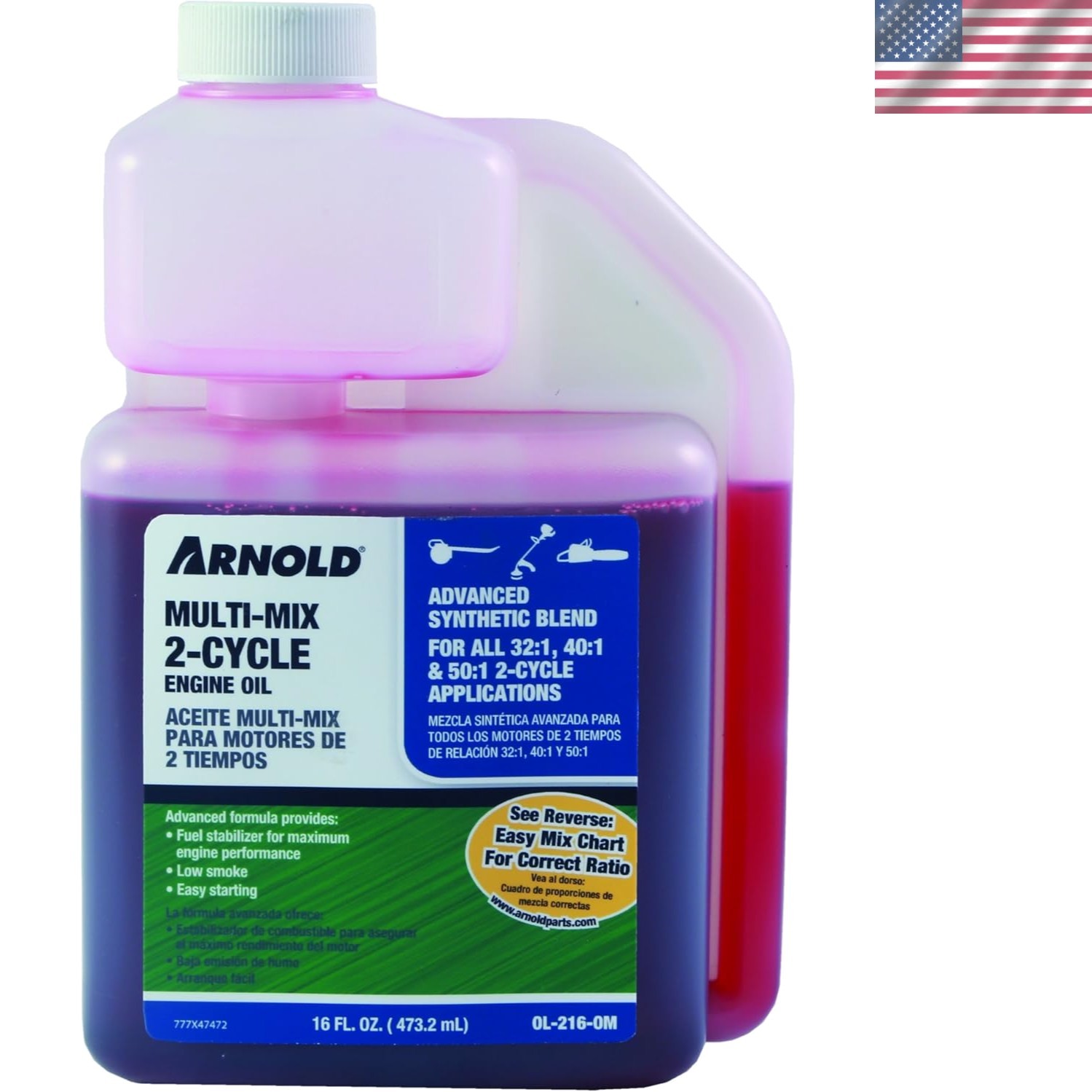 2-Cycle Engine Oil Mix for Chainsaws & Trimmers – 16oz Tip N Measure