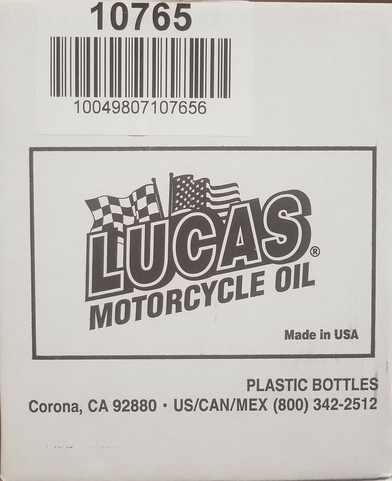 Lucas 10765 Synthetic SAE 50W V-Twin Motorcycle Oil; 6 – 1 Qt Bottles