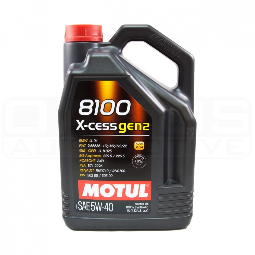 Motul 8100 X-CESS Gen2 Synthetic Engine Oil (5W40, 5 Liters) 110905