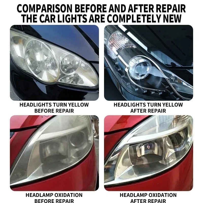 Car Headlight Restoration Spray Clear Lens Repair Polish Cleaner UV Protection