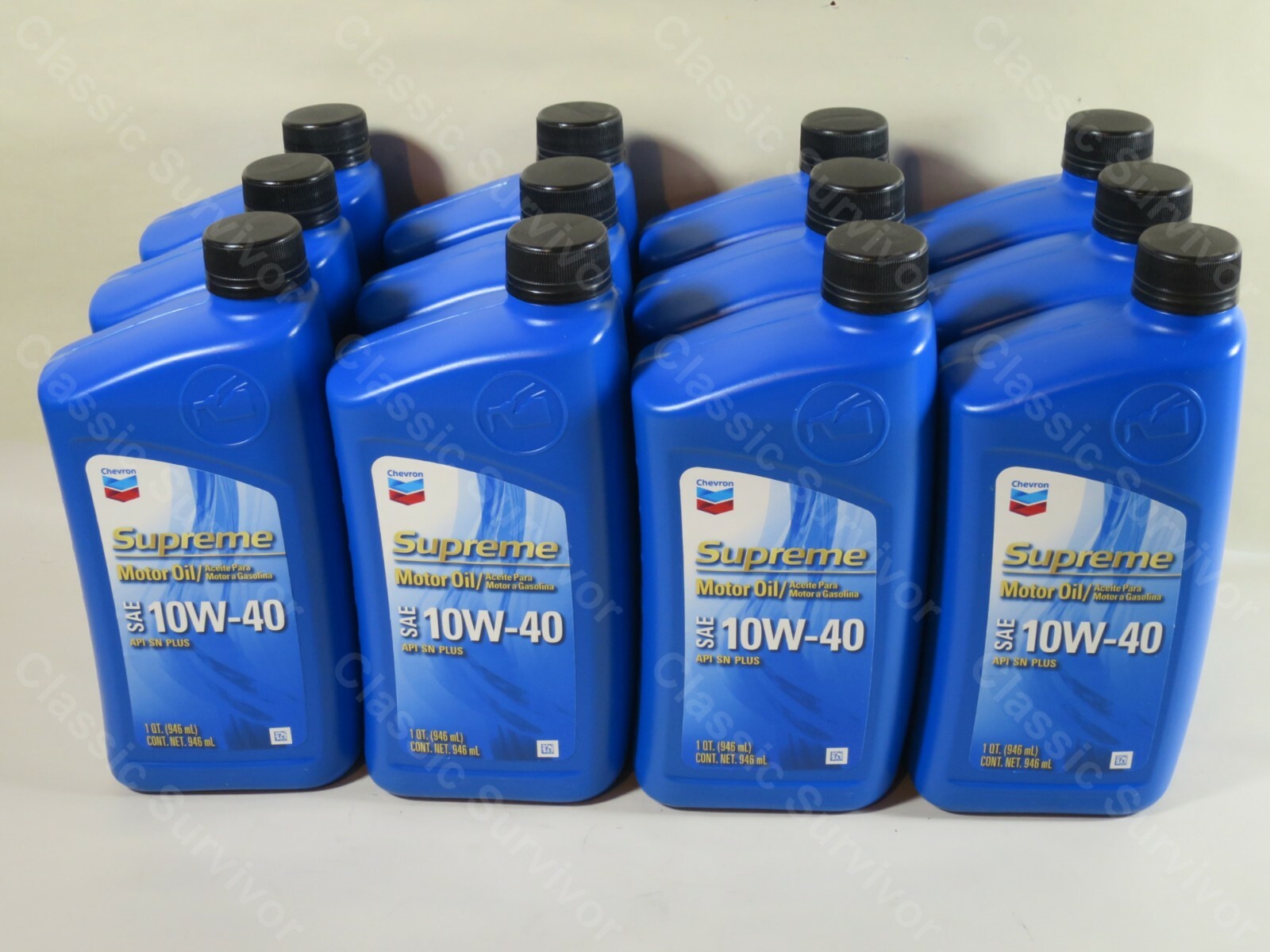 Chevron 220159719 Supreme Conventional Motor Oil 10W-40 1Qt Case of 12