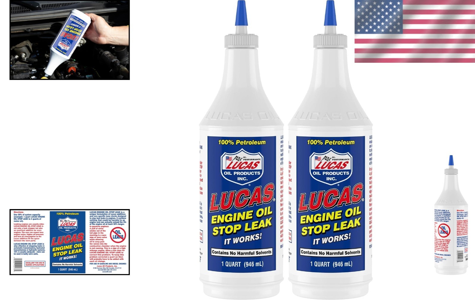 Lucas Engine Oil Stop Leak – 2 Quart Pack for Enhanced Engine Performance
