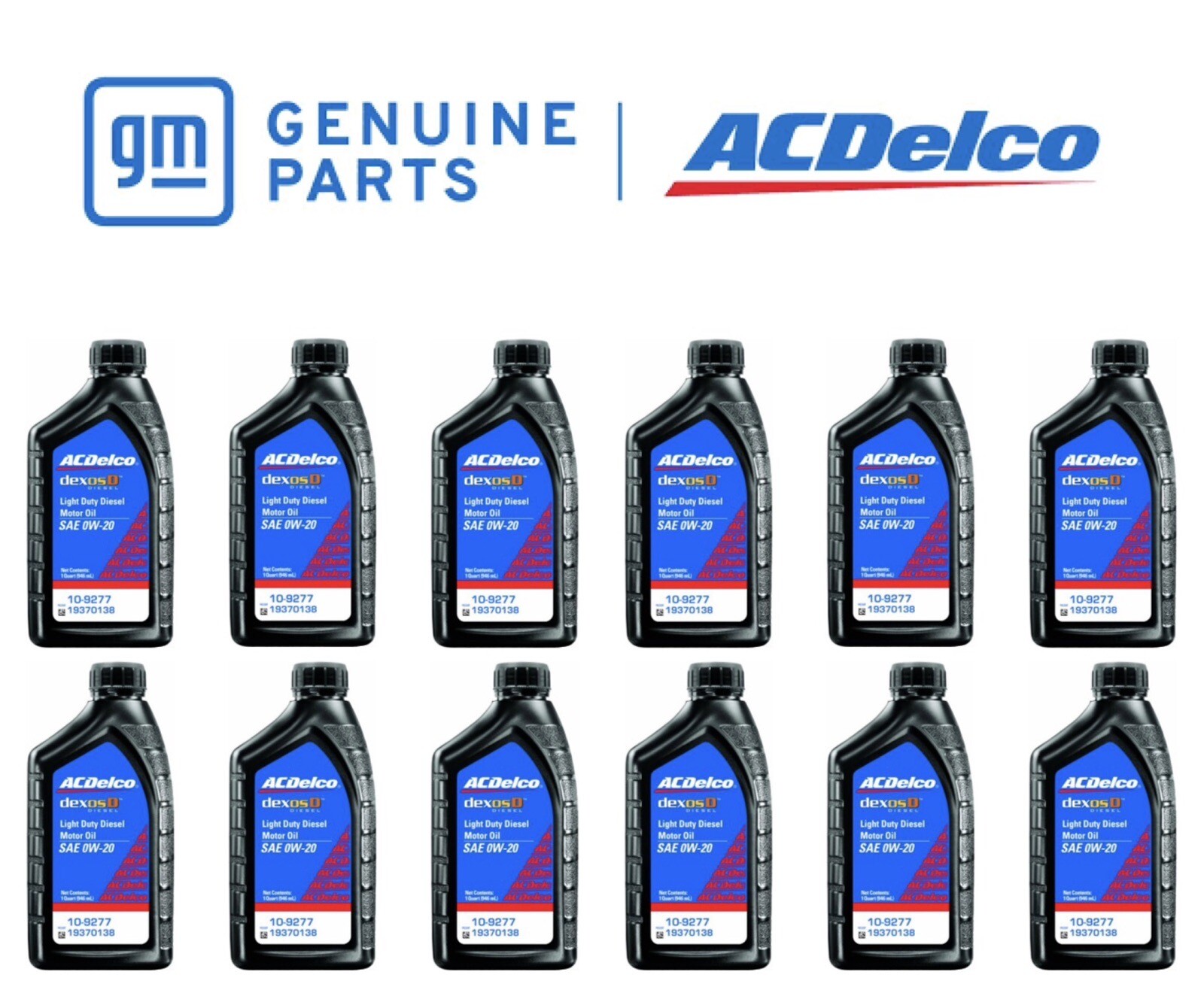 12x AC DELCO 3.0L LM2 DURAMAX DIESEL 0W-20 DEXOS D APPROVED OIL 19370138 10-9277