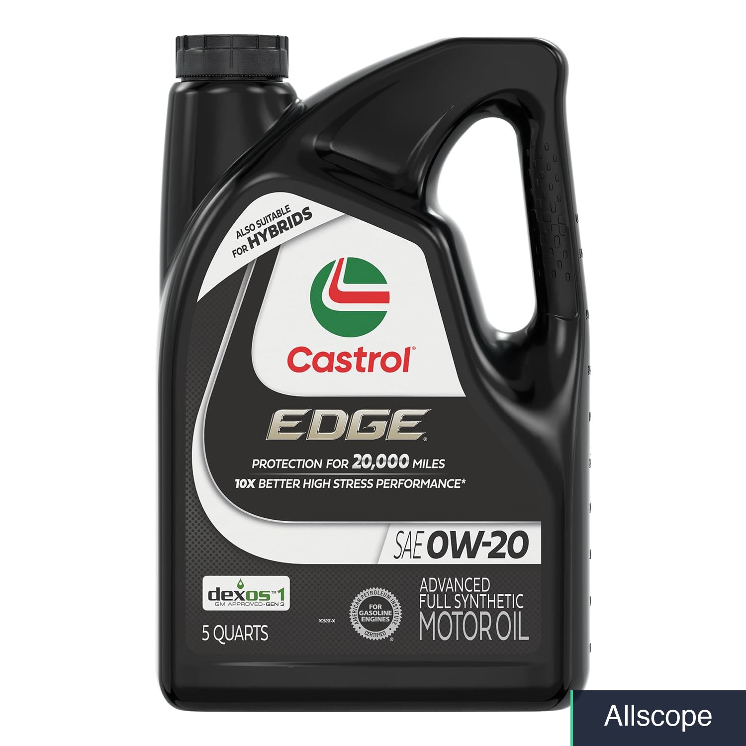 Castrol EDGE 0W-20 Advanced Full Synthetic Motor Oil, 5 Quarts