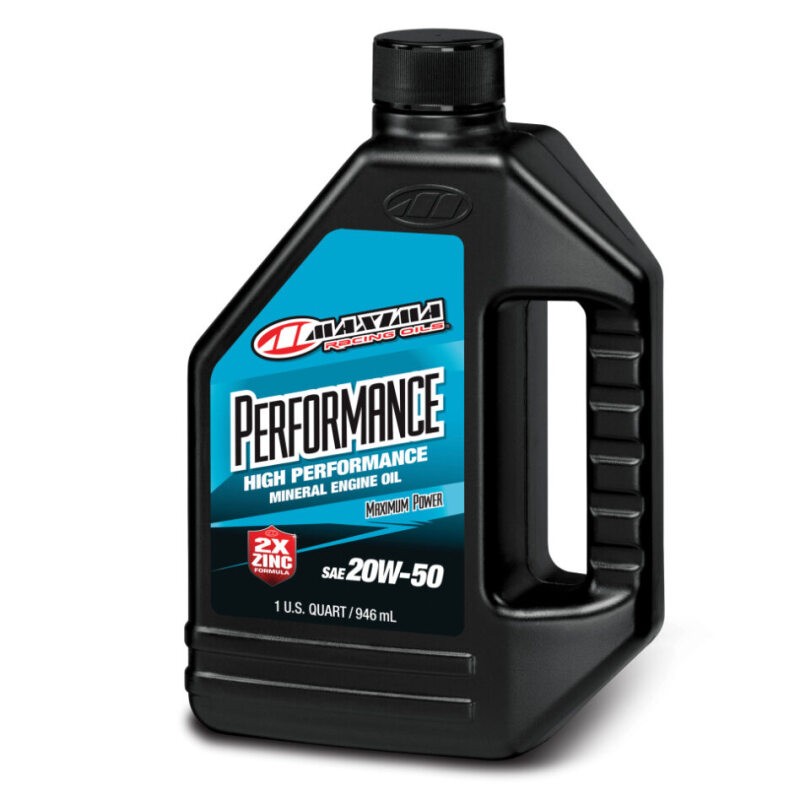 Maxima Performance Auto 20W50 Mineral Engine Oil Quart Powersports (12 / Case)