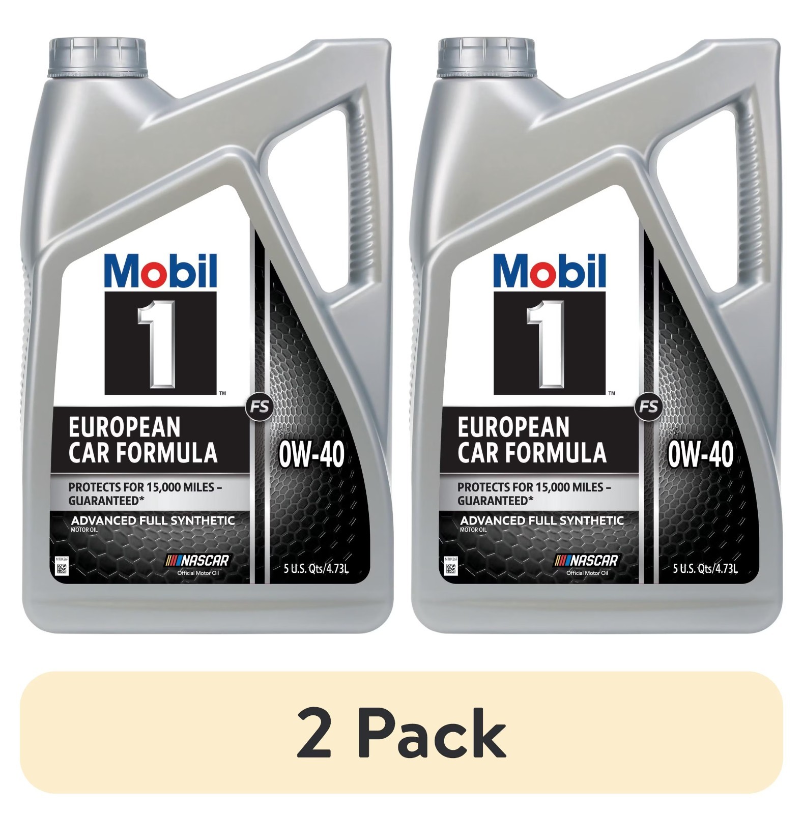 2 packs Mobil 1 FS European Car Formula Full Synthetic Motor Oil 0W-40