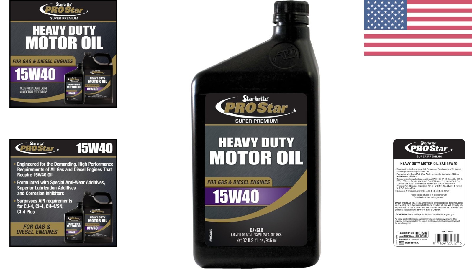 Pro Star Heavy-Duty Engine Oil – SAE 15W-40 – 32 Fl Oz for Ultimate Engine Life