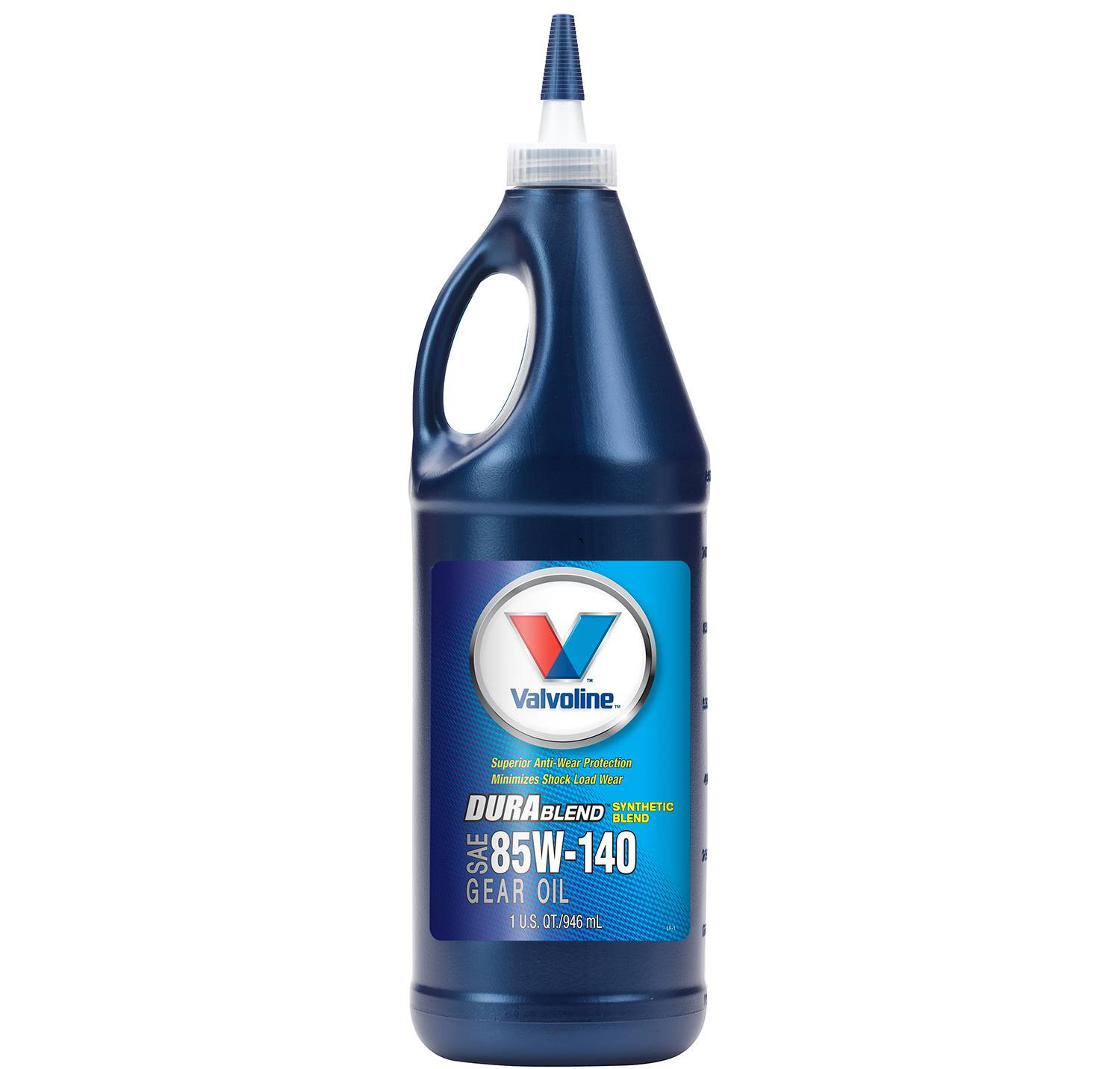 12 PACK — VALVOLINE VV281 DuraBlend Synthetic Blend SAE 85W-140 Gear Oil; 1 QT