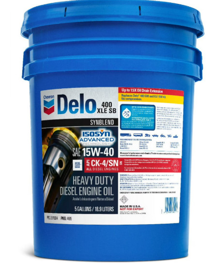 Chevron Delo 15W-40 SynBlend Heavy Duty Diesel Engine Oil, 5 Gallon