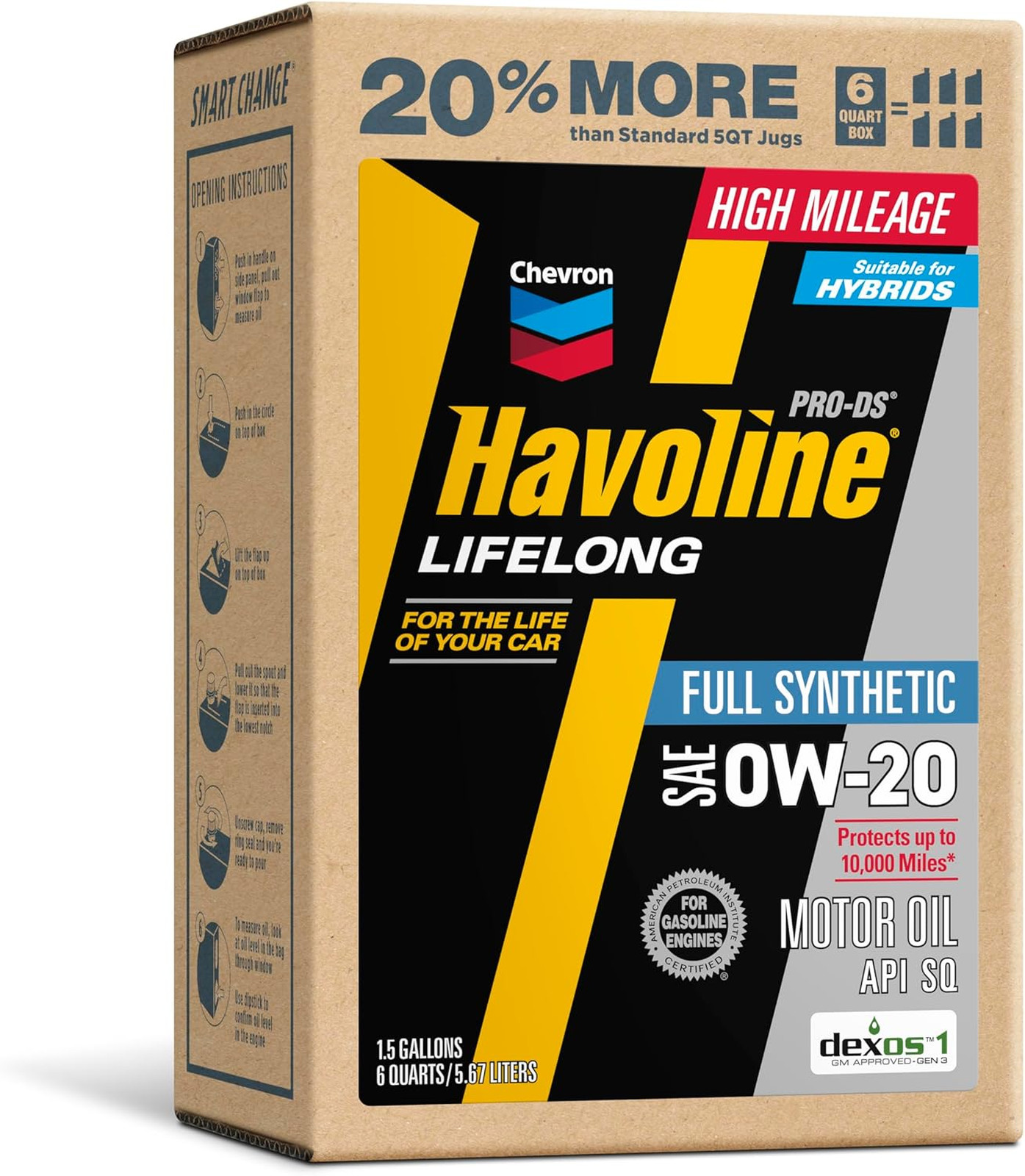 Motor Oil 0w20 Full Synthetic Engine Oil 6 Quarts Turbocharged Gasoline Direct