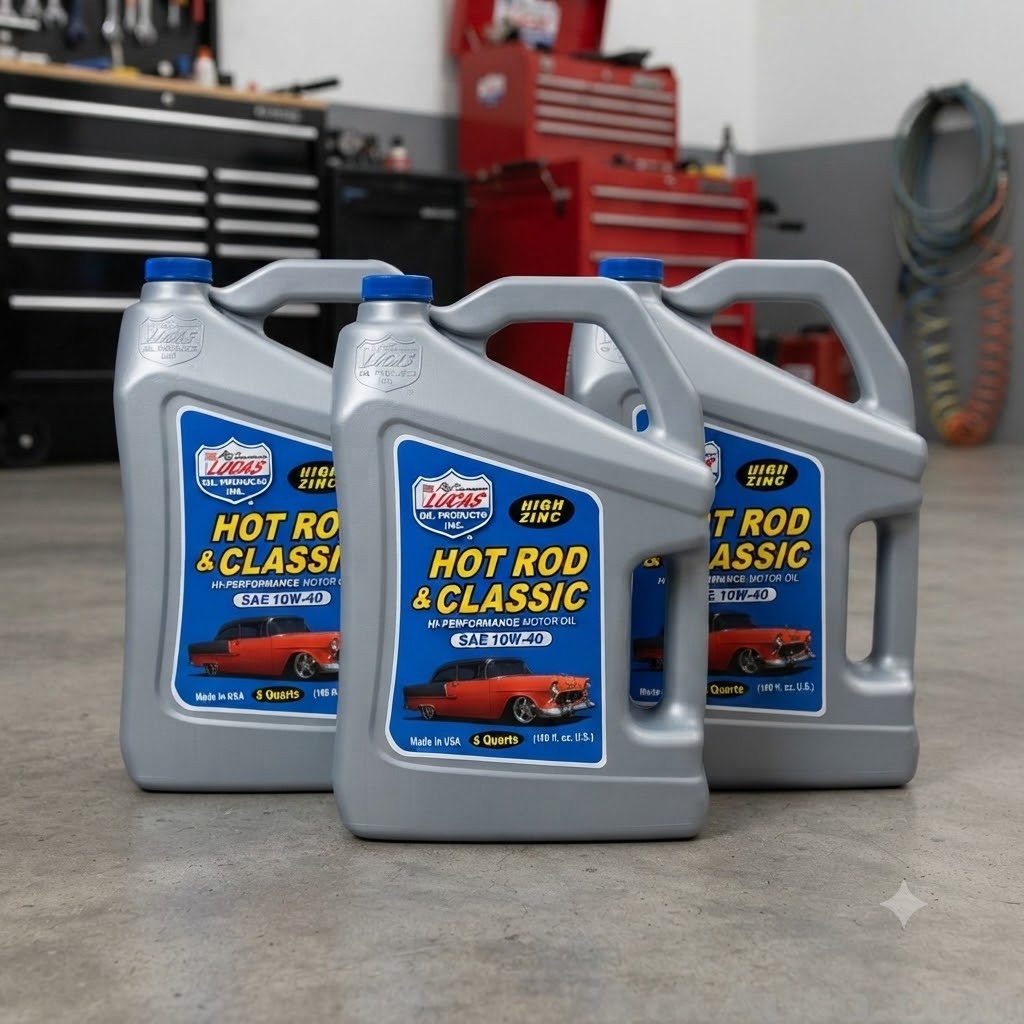 3 PACK- LUCAS OIL 10683 Hot Rod & Classic Car HP Motor Oil SAE 10W-40; 5 Quart