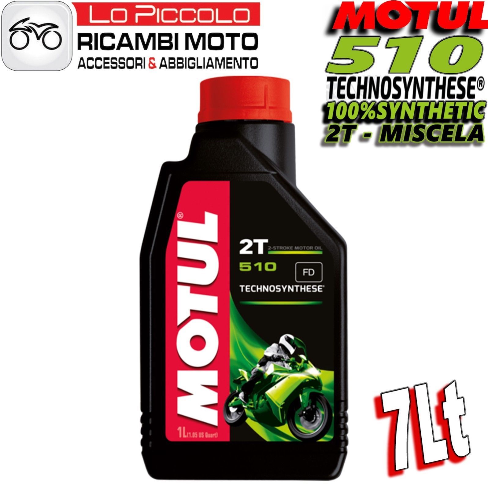 MOTUL 510 7 LITER MOTORCYCLE OIL 2T SCOOTER 100% SYNTHETIC ANTI-SMOKE TECHNOSYNTHESIS