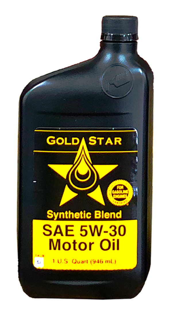 Gold Star 5W-30 Synthetic Blend Motor Oil, 12 – 1 Qt Case | Bulk Value Low Cost