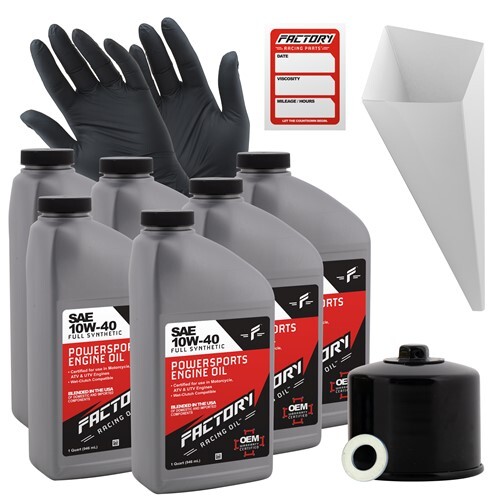 Factory Racing Parts 10W40 6Qt Oil Change Kit For Kawasaki ZX1000 H2 Ninja