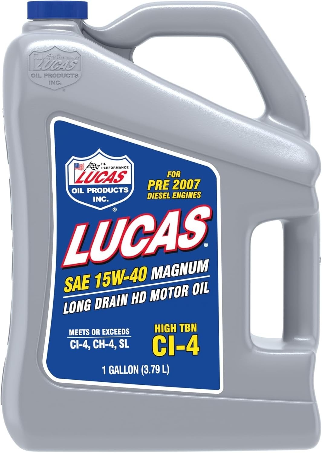 Set of 8 LUCAS OIL 10076 SAE 15W-40 Magnum High TBN Long Drain Motor Oil; 1 Gal