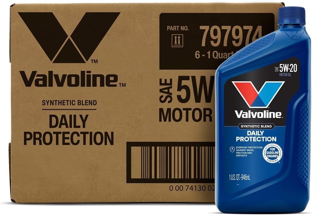 Daily Protection SAE 5W-20 Synthetic Blend Motor Oil 1 QT, Case of 6 Packagin…