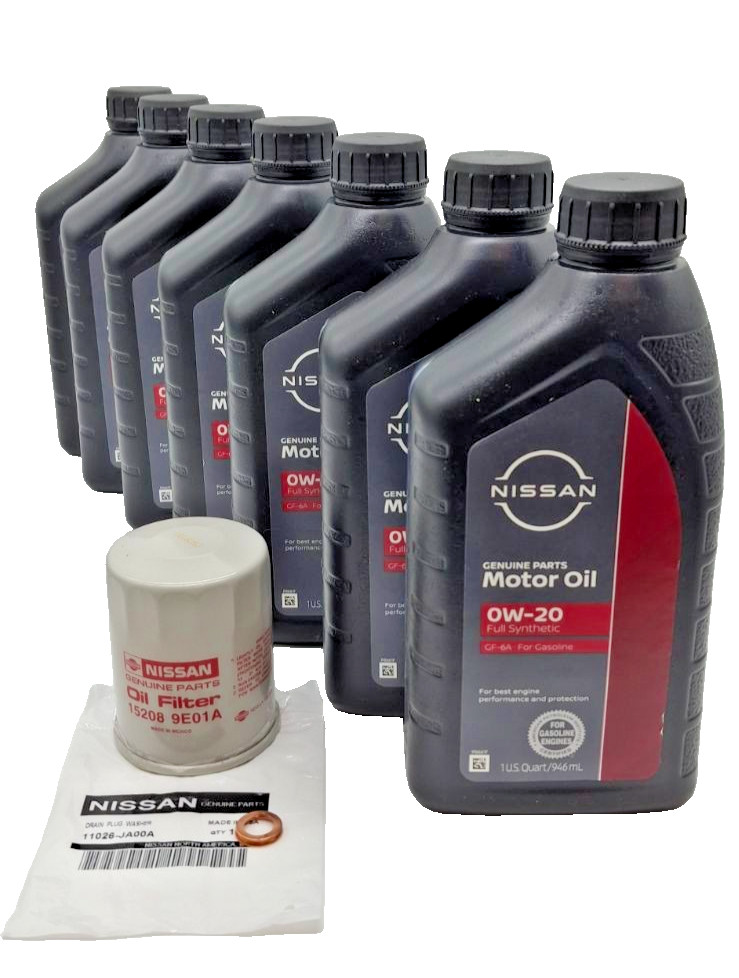 GENUINE OEM Nissan 0W-20 Oil Change Kit 7-Quart W/ 15208-9E01A Filter and Washer