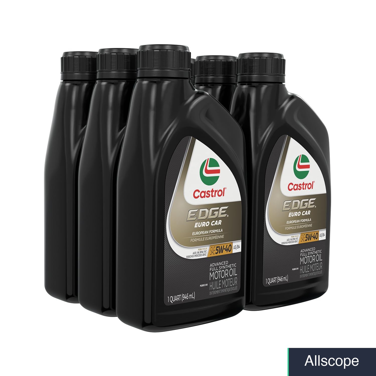 Motor Oil 5W-40 A3/B4 Full Synthetic Automotive Grade, 1 Quart, 6 Pack