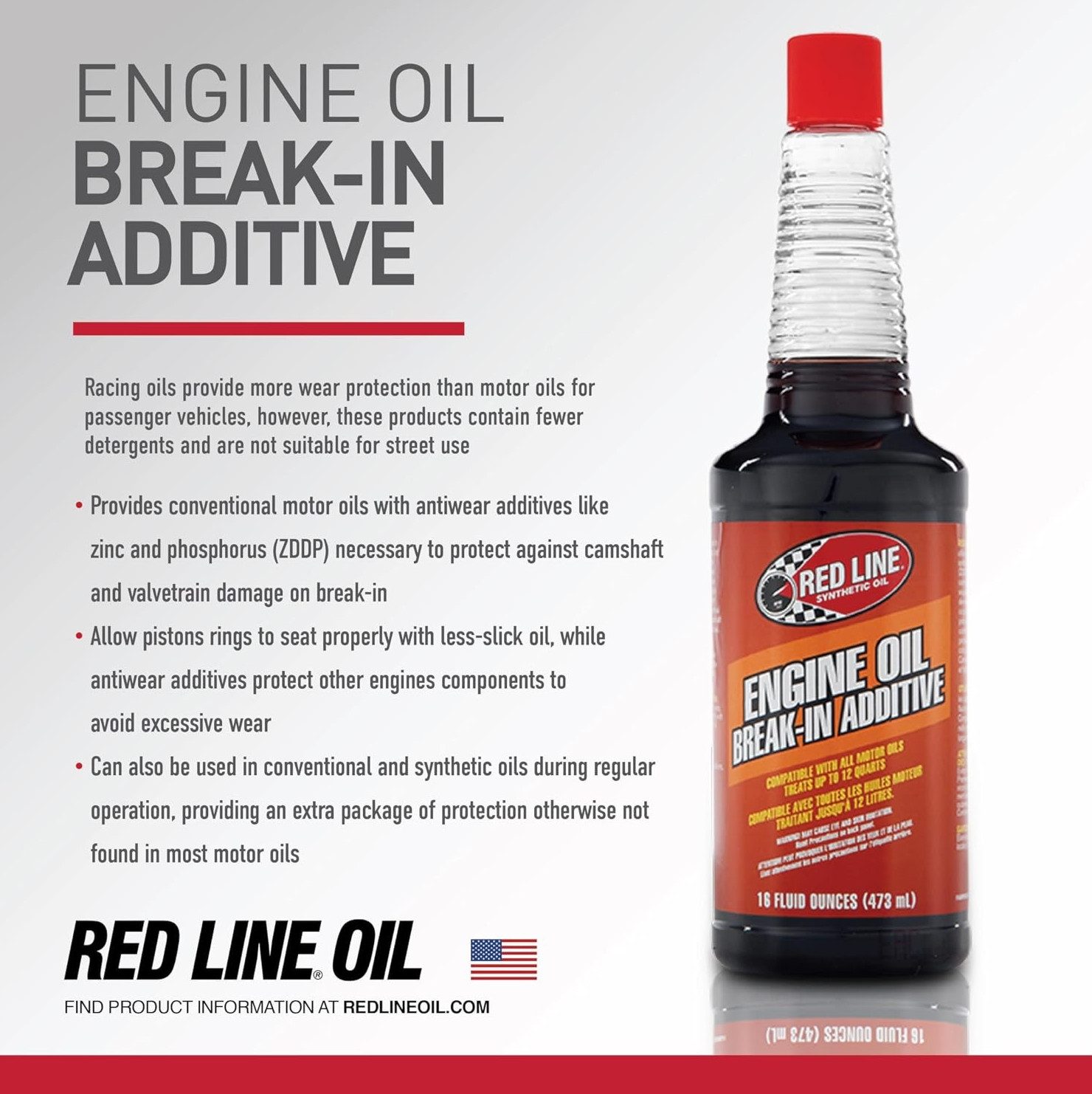 Red Line 81403 Engine Oil Break In Additive 16 oz Engine Treatment
