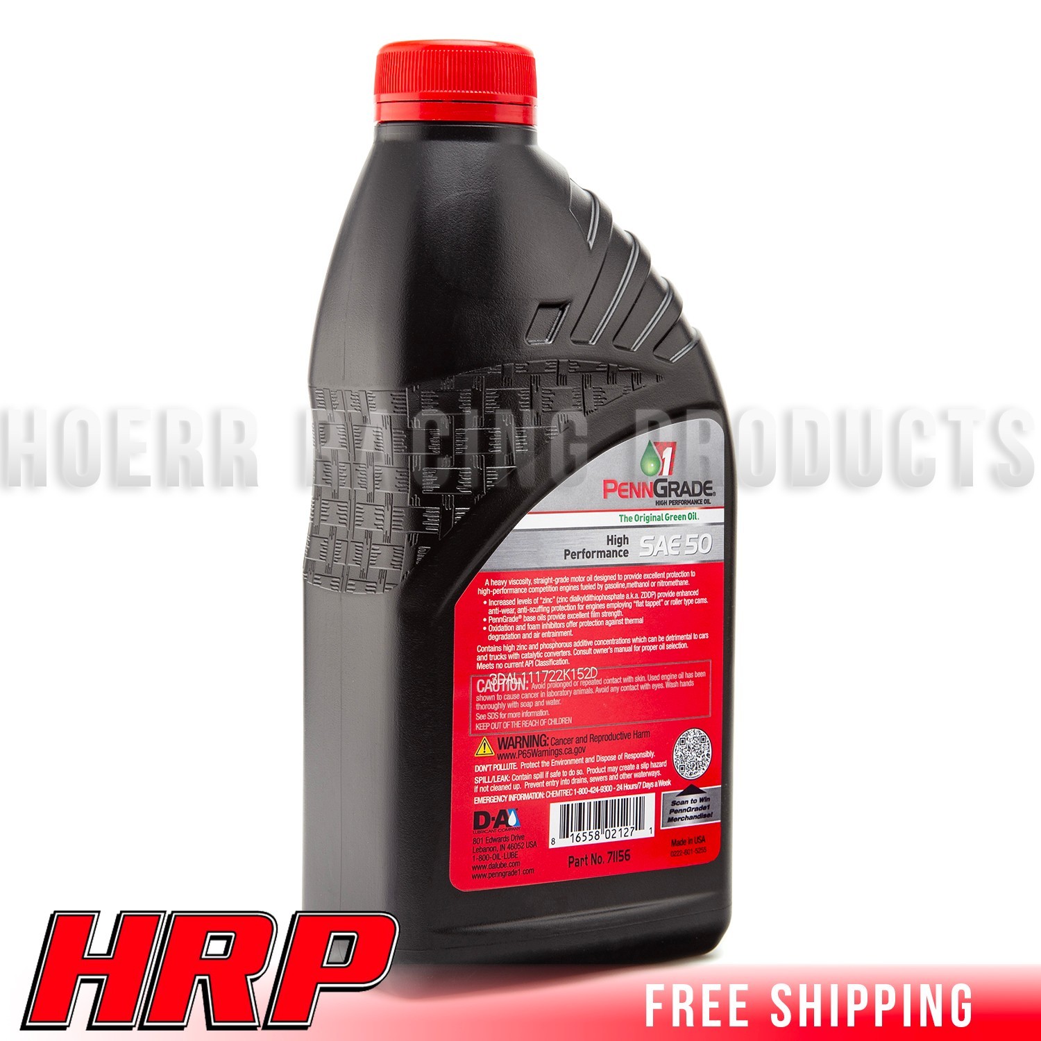 PENN GRADE 1 71156 Monograde High Performance Oil SAE 50 1 Quart Bottle (4 PACK)