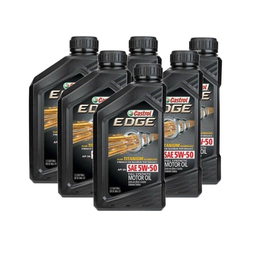 (6-Pack) 1-Quart Bottles Castrol EDGE Advanced Full Synthetic 5W-50 Motor Oil
